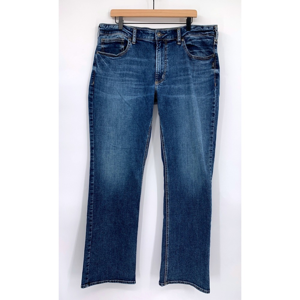 Silver Jeans Mens 38x34 Blue Zac Relaxed Fit Straight Leg Stretch Denim Pants